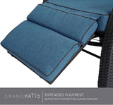 Grand patio Outdoor Reclining Chairs with Extended Footrest 2-Piece Adjustable Patio Wicker Lounge Recliner up to 150° - Photo 6