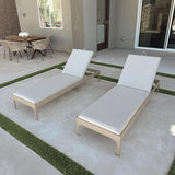 PURPLE LEAF 1 Piece Outdoor Chaise Lounge Aluminum Adjustable Patio Lounger Chair with Cushion Reclining Beach Daybed - Photo 2