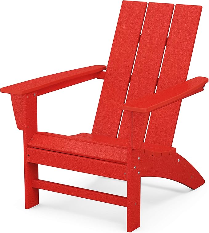 POLYWOOD AD420SR Modern Adirondack Chair, Sunset Red