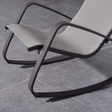 Modway Traveler Outdoor Patio Aluminum Mesh Rocking Sling Lawn Chair Glider in Black Black - Photo 6