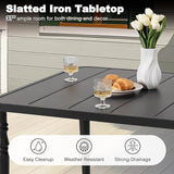 NUU GARDEN Outdoor 37” Dining Table, Square Metal Dining Table with Umbrella Hole - Photo 7