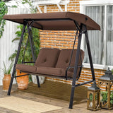 AECOJOY Outdoor Patio Swing Chair for Adults, 2-Seat Porch Swings with Adjustable Canopy - Photo 8