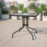 Flash Furniture Barker 31.5" Square Indoor/Outdoor Tempered Glass Metal Frame Side Table - Photo 2