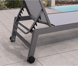 PURPLE LEAF Patio Chaise Lounge Set for 4 Outdoor Chaise Lounge Chair with Aluminum Frame and Easy-to-Move Wheels Pool - Photo 9