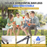 ZENY 6ft Plastic Folding Bench 2 Pack, Portable Outdoor Bench for Picnic Camping Dining Party Garden - Photo 8