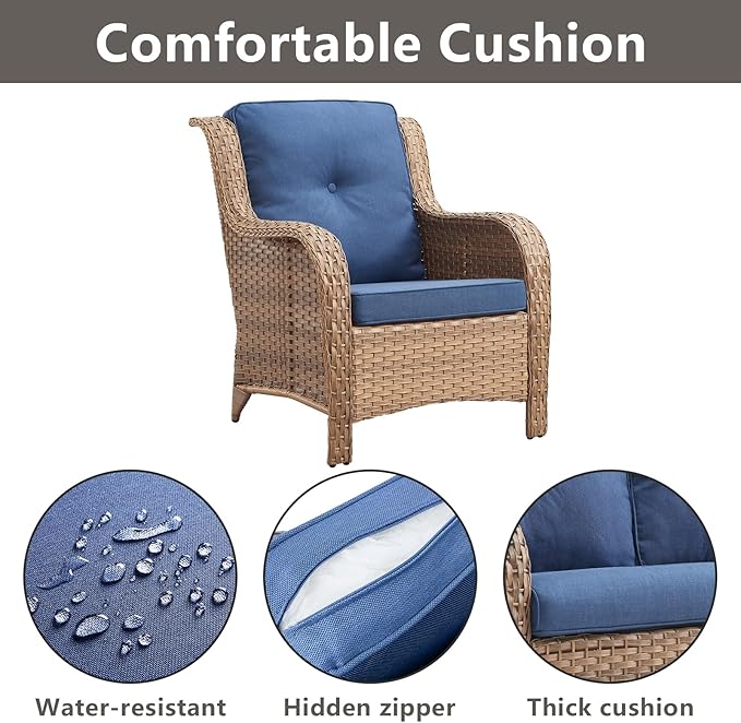 Rilyson Patio Furniture Chairs Outdoor Chair - 2 Piece Wicker Rattan Chairs Set with High Back and Deep Seating for - Photo 4