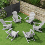 YEFU Adirondack Chairs Set of 6: Plastic Adirondack Chairs - Patio Chairs with Wood Texture - Outdoor Chair HIPS - Lawn - Photo 1
