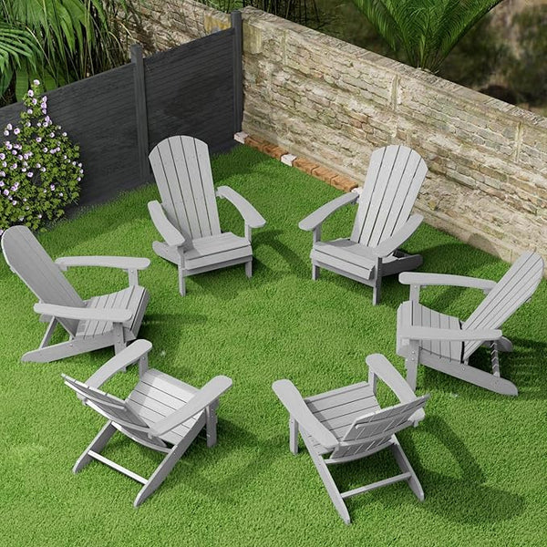 YEFU Adirondack Chairs Set of 6: Plastic Adirondack Chairs - Patio Chairs with Wood Texture - Outdoor Chair HIPS - Lawn - Photo 1