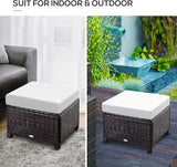 Outsunny 20" Patio Wicker Ottoman, Multipurpose Outdoor PE Rattan Footrest, Additional Seating - Photo 7