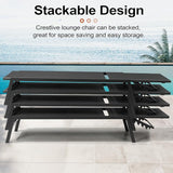 Crestlive Products Stackable Chaise Lounge Chair Outdoor Set of 4, Adjustable 5 Positions Pool Tanning Recliner - Photo 3