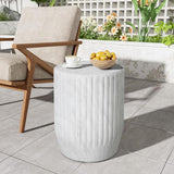 Christopher Knight Home Jayme Lightweight Concrete End Table, Outdoor Cylinder Side Table - Photo 1