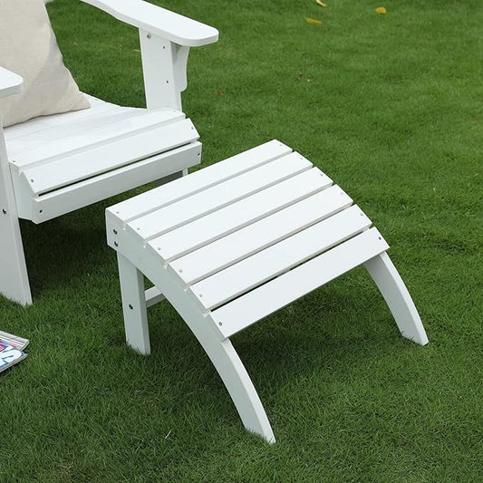Psilvam Adirondack Ottoman, Adirondack Footstool for Adirondack Chair Weather Resistant Foot Rest for Outdoor Porch, Yard, Porch, Garden (White)