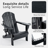 4 Chairs & 2 Tables Folding Adirondack Chair Set with Table – HDPE Weatherproof Outdoor Patio Chairs with Reclining - Photo 4