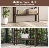 Tangkula Outdoor Bar Table, 48 Inch Patio Pub Height Table with Storage Shelf & Adjustable Foot Pads - Photo 6