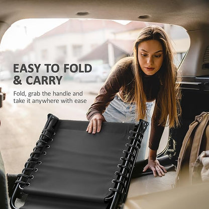 Outsunny Folding Chaise Lounge Chair, Patio Sun Tanning Chair, Outdoor Chaise Lounger with 5-Position Reclining Back, Breathable Mesh Seat for Beach, Poolside, Yard, Black