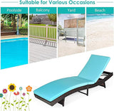 BETTARY Outdoor Folding Chaise Lounge, Rattan Patio Lounge Chair w/Removable Soft Cushion, 5 Adjustable Levels - Photo 6
