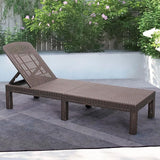 DIMAR GARDEN Outdoor Chaise Lounge, Pool Lounge Chair with Table, 3 Pieces Mocha - Photo 6