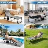 Outdoor Folding Lounge Chair with Removable Canopy & Pillow - Photo 8
