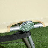 Outsunny Folding Beach Lounge Chair with Face Hole and Arm Slots - Photo 9