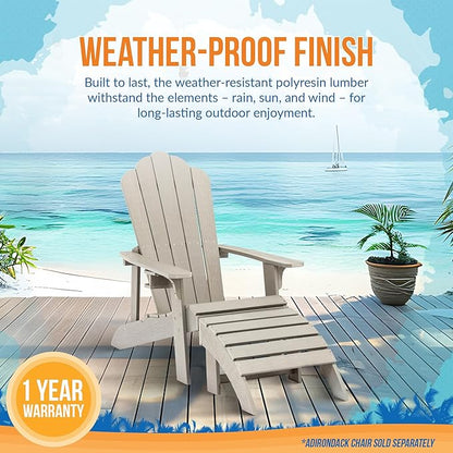 Blue Wave Ez-Care Tek-Wood™ Adirondack Ottoman - Slate Grey