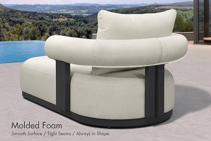 PURPLE LEAF Outdoor Chaise Lounge Set of 2 Chair Modern Aluminum Lounger Daybed with Lumbar Pillow and Armrest for Patio Poolside Beach Sunbathing Deck, White