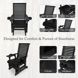 Fortune Candy Wooden Patio Glider for One Person, with High Backrest and Deep Contoured Seat, Solid Fir Wood - Photo 5