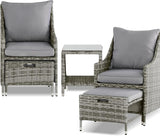 Elle Decor Vallauris Patio Outdoor Furniture Collection, Premium All Weather Wicker, 5 Piece Non-Reclining Set, Gray - Photo 1