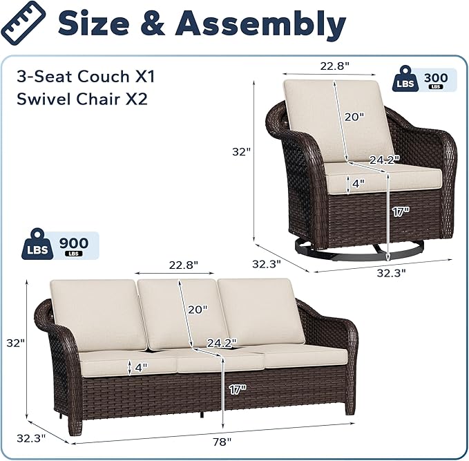 5 PCS Outdoor Conversation Set - Photo 2