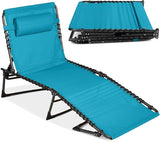 Best Choice Products Patio Chaise Lounge Chair, Portable Outdoor Folding Recliner for Lawn, w/ 8 Positions, Handles - Photo 1