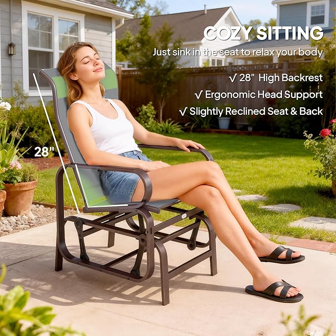 Outsunny Outdoor Glider Chair Set of 2 - Photo 5