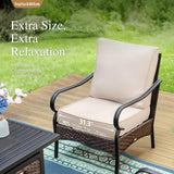 Sophia & William Patio Furniture Set, Outdoor Metal Conversation Set 9 Seats with 3-Seater Sofa, 2 Fix Chairs - Photo 6