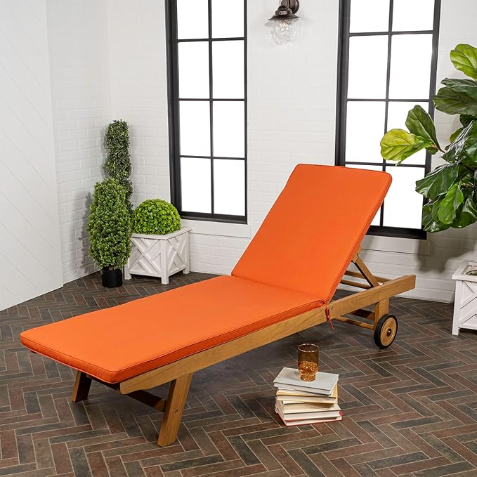 JONATHAN Y LNG1000C Mallorca 77.56"x23.62" Modern Classic Adjustable Acacia Wood Chaise Outdoor Lounge Chair with - Photo 6