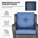 Belord Outdoor Wicker Furniture 5 Pieces Patio Furniture Set Patio Wicker Chairs with Ottomans Conversation Set for - Photo 5