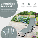 Giantex Patio Chaise Lounge Chair Set of 2, Outdoor Sunbathing Chairs Folding & Stacking Lawn Chair W/Rocking Design - Photo 8