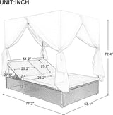 SOFTSEA Outdoor Rattan Daybed with Cushions and Adjustable Seats, Wicker Outdoor Sunbed for Yard Garden, Beige - Photo 2