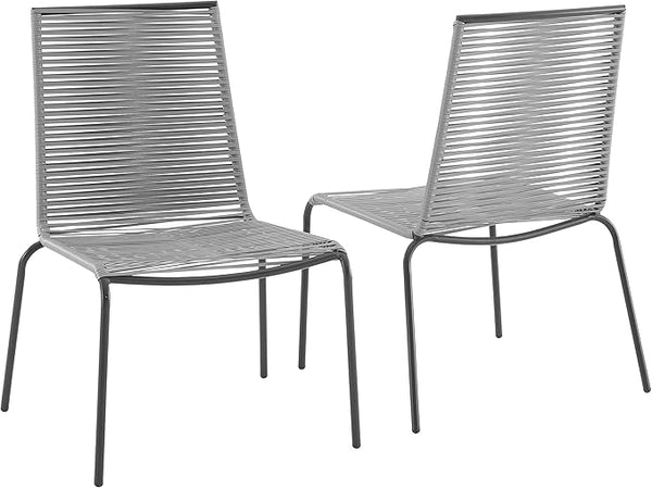 Crosley Furniture Fenton 2-Piece Stackable Outdoor Chair Set, Wicker Patio Chairs for Dining, Conversation - Photo 1