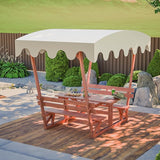 Wooden Picnic Table,Outdoor Wooden Dining Rectangle Table w/Umbrella Hole,for Patio,Garden,Backyard - Photo 1