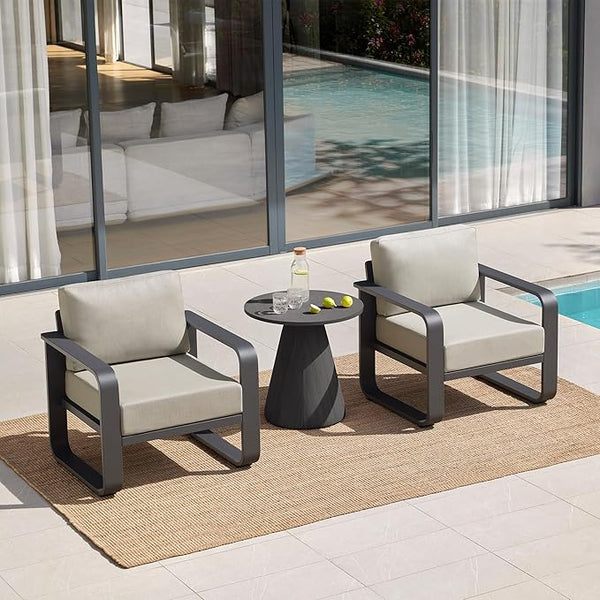 CHITA Outdoor Chairs Set of 2, Outdoor Furniture Set with 6.3in Thick High-Resilient Cushions & 100% Aluminum Frame - Photo 1