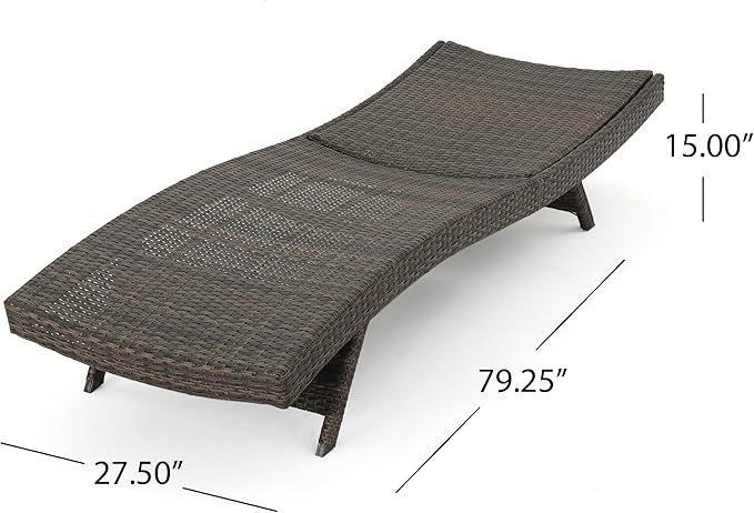 Christopher Knight Home Salem Outdoor Wicker Armless Chaise Lounges, 2-Pcs Set, Mixed Mocha