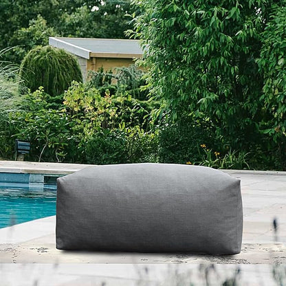 Patio Ottoman, Outdoor Coffee Table Bean Bag Chair, Daybed Sofa Comfy Couch, Modular Patio Sectional Sofa, Water-Resistant Olefin Fabric, High-Density Foam Filled, Comfy Lounge Seat, Dark Gray