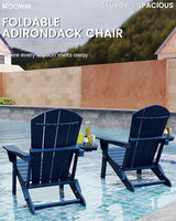 FOOWIN Folding Adirondack Chair Set of 4, HDPE Adirondack Chairs with Cup Holder - Photo 8