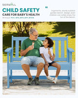 SERWALL Outdoor Bench, HDPE Outdoor Benches Weatherproof, 2-Person Garden Bench with 660 lbs Weight Capacity - Photo 6