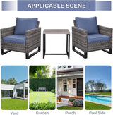 Rilyson Wicker Outdoor Patio Chairs Set - 3 Piece Rattan Patio Furniture Bistro Chairs Set with Waterproof Wicker - Photo 7