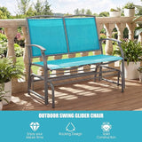 Giantex Outdoor Glider Bench, Patio Glider Bench for Outside, Steel Frame, 400 Lbs Capacity - Photo 9