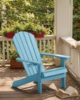 YEFU Adirondack Chairs Set of 4: Outdoor Chair HIPS Plastic Adirondack Chairs - Patio Chairs with Cup Holder & Wood - Photo 2