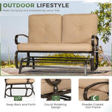 Crownland Outdoor Patio Glider Chair, Rocking Glider Bench for 2 Person, Porch Furniture Loveseat Seating - Photo 4