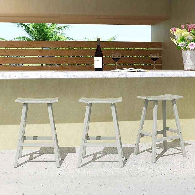 WestinTrends Malibu Malibu 29 Inch High Backless Seat Bar Stools (Set of 3), Sand - Photo 2