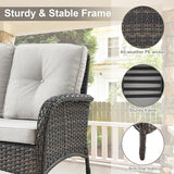 Belord Outdoor Wicker Loveseat with Coffee Table - Photo 4