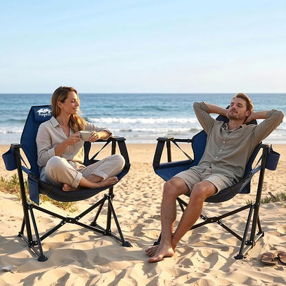 Portable Hammock Camping Chair with Adjustable Back, Folding Hammock Chair Supports 330lbs, Camping Swing Chair for Adults, Camping Hammock Chair for Lawn, Concerts, Backyard, Stargazer