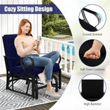 Giantex Outdoor Glider, Patio Rocking Chair with Thick Cushion, Sturdy Metal Frame, Curved Armrest, Ergonomic Design - Photo 5